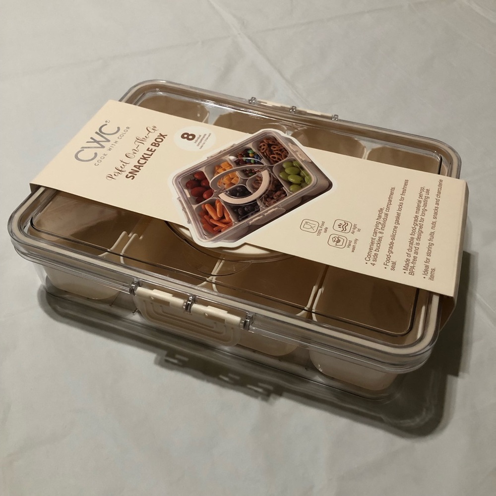 NWT CWC Cook With Color Perfect On-The-Go SNACKLE BOX 8 Individual Compartments - Picture 5 of 12